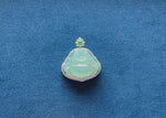 Icy Laughing Buddha Jade Pendant in 18K White Gold with Diamonds and Imperial Green Jade