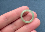 Authentic Light Green with Imperial Green Spot Jade Ring - US 8.25