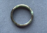 Real Grade A Black with Green Jadeite Jade Bangle Bracelet - 59mm Half Moon