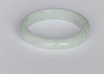 Genuine Grade A Light Green with Grey Patch Traditional Jade Bracelet - 56mm Half Moon