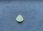 Highly Translucent Greyish Green Laughing Buddha Jade Pendant
