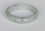 Authentic Natural Grey with Green Traditional Jade Bracelet - 58mm Half Moon