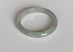 Certified Type A Green with Pale Green Burmese Jade Bangle - 57mm Half Moon