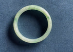 Genuine Grade A Light Green Pattern Jadeite Bangle - 56mm Half Moon