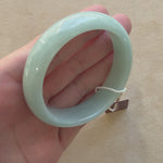 Genuine Untreated Pale Green Burma Jade Bracelet - 58mm Half Moon