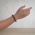 Mens Black Jadeite Jade Bead Bracelet - 13mm