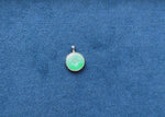 18K White Gold and Diamond Jadeite Disc Pendant