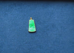 Trapezoid Jadeite Jade Pendant - Floral Frame