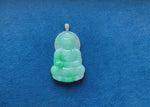 Green Jade GuanYin Pendant with Diamonds