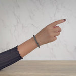 Small Grey and Black Jadeite Jade Bead Bracelet - 7mm