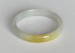 Authentic Type A Pale green with yellow Jadeite Jade Bracelet - 58mm Half Moon