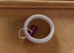 Genuine Untreated Pale Grey Jadeite Bangle - 61mm Half Moon