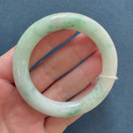 Genuine Natural Green flower Traditional Jade Bangle Bracelet - 56mm Round