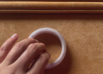 Genuine Untreated Lavender Jadeite Jade Bangle - 58mm Half Moon