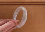 Genuine Type A Lavender Traditional Jade Bangle - 57mm Half Moon