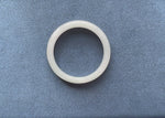Genuine Type A White And Pale Green Jadeite Bangle - 56mm Half Moon