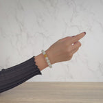 Three Colour Jade Bead Bracelet with Topaz - 10mm