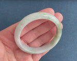 Certified Grade A White with Light Green Burma Jade Bracelet - 59mm Half Moon