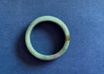 Real Natural Olive Green with Brown Patch Burmese Jade Bangle - 57mm Half Moon