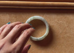 Genuine Natural Pale Green Burma Jade Bracelet - 60mm Half Moon