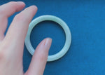 Genuine Pale Green Jade Bangle - 59mm Petite Round