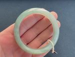 Certified Grade A Green with Pale Green Jadeite Jade Bangle Bracelet - 58mm Half Moon
