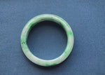 62.1mm Light Grey with Apple Green and Green Patterns Jade Bangle Bracelet