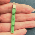 Long Green Jade Cylinder Pendant
