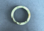 Certified Grade A Green Pattern Traditional Jade Bangle - 53mm Half Moon