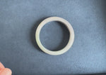 Natural Pale Green and Grey Pattern Burma Jade Bangle Bracelet - 58mm Half Moon