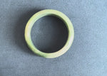 Authentic Green with Grey Burmese Jade Bangle - 58mm Half Moon