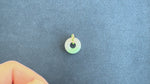 White Jade Donut Pendant with Diamonds