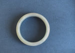 Genuine Untreated Light Green with Light Grey Pattern and Red Specks Jade Bangle - 59mm Half Moon