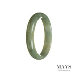 Genuine Type A Green Traditional Jade Bracelet - 57mm Half Moon
