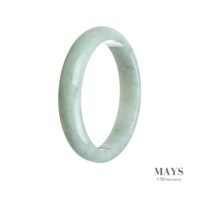 A very pale green, genuine Grade A Jadeite Jade bracelet in the shape of a 60mm half moon, designed by MAYS™.