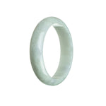 Real Natural Pale Green Burma Jade Bracelet - 56mm Half Moon