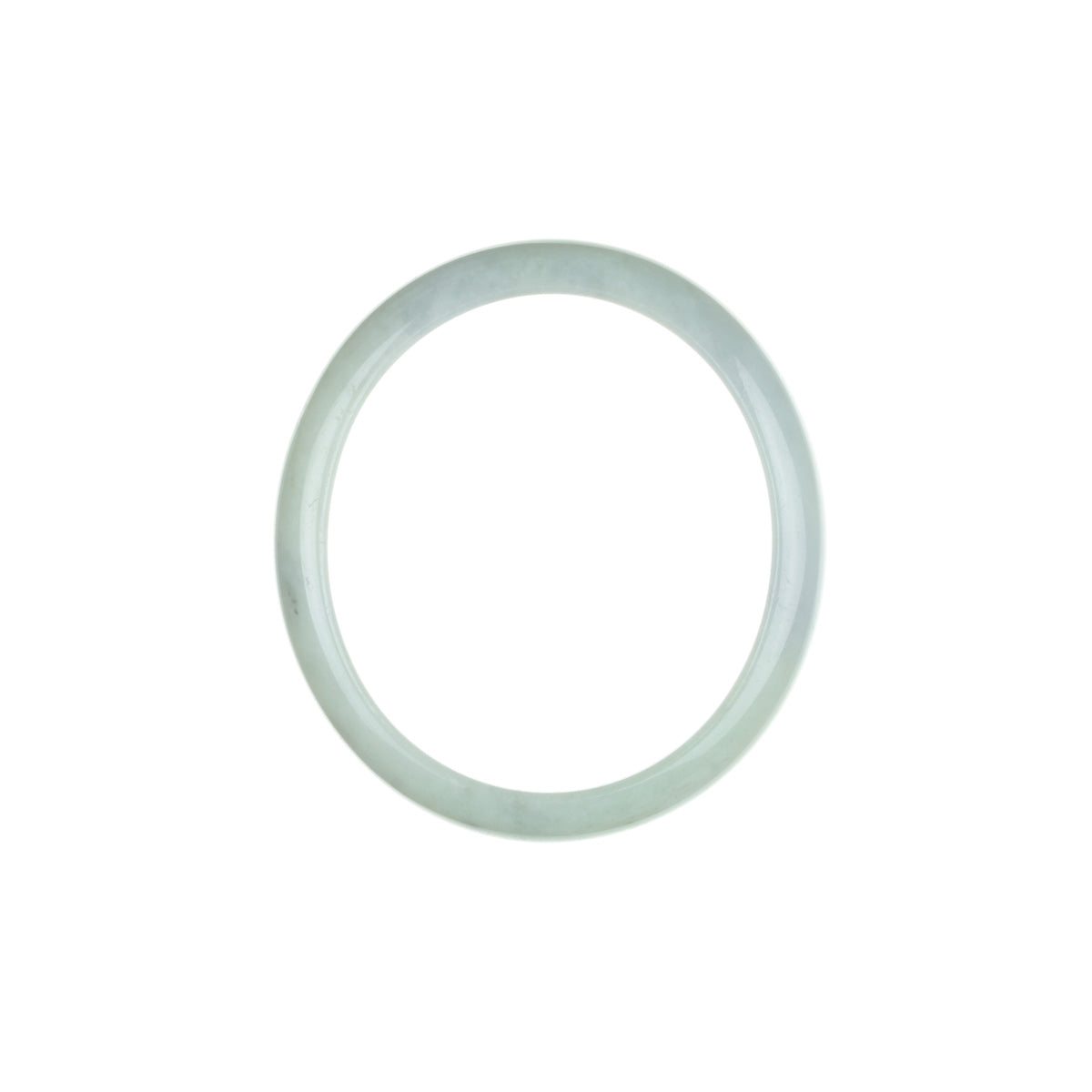 Real Grade A Pale Green with hints of Lavender Jade Bangle Bracelet - 56mm Oval