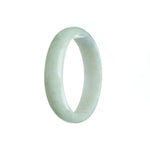 A delicate, oval-shaped jade bracelet with a pale green color and subtle lavender undertones, crafted from genuine Grade A jade. The bracelet measures 58mm and exudes a traditional charm. Designed by MAYS™.