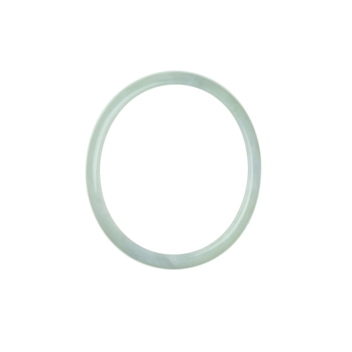 Genuine Grade A Pale Green with hints of Lavender Traditional Jade Bangle - 59mm Half Moon