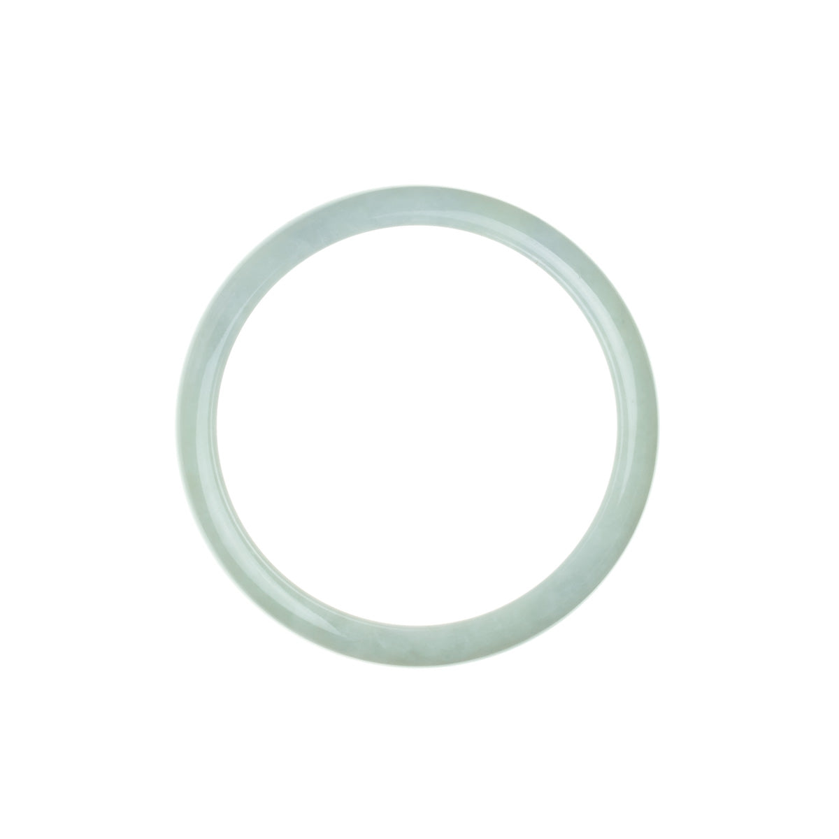 Genuine Grade A Pale Green with hints of Lavender Traditional Jade Bangle Bracelet - 58mm Half Moon