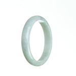 Genuine Grade A Pale Green with hints of Lavender Traditional Jade Bangle Bracelet - 58mm Half Moon