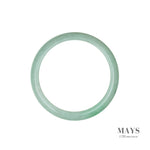 58mm Green, White Burmese Jadeite Jade Bangle Bracelet - MAYS