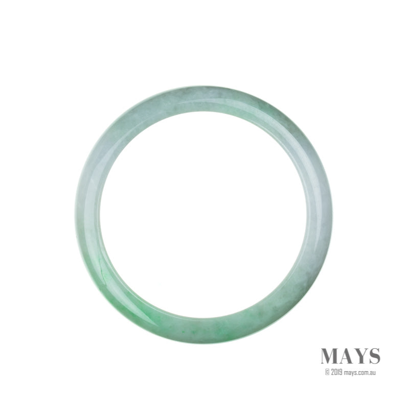 62mm Green, White Burmese Jadeite Jade Bangle Bracelet - MAYS