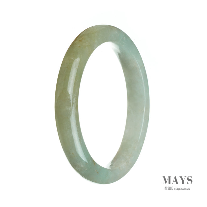 63mm Green Burmese Jadeite Jade Bangle Bracelet - MAYS