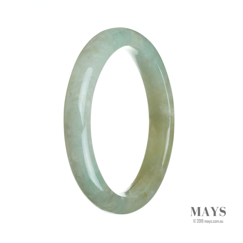 63mm Green Burmese Jadeite Jade Bangle Bracelet - MAYS
