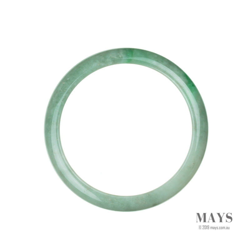 64mm White, Green Burmese Jadeite Jade Bangle Bracelet - MAYS