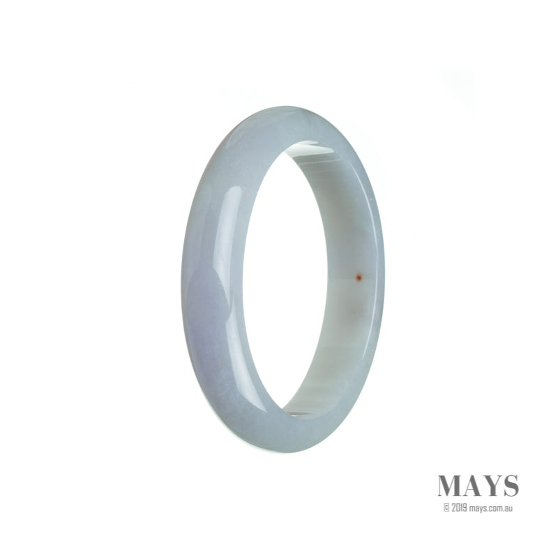 A delicate pale lavender jade bracelet, crafted in a traditional oval shape, measuring 53mm in size.