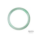 61mm White, Green Burmese Jadeite Jade Bangle Bracelet - MAYS