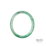 54mm Green Burmese Jadeite Jade Bangle Bracelet - MAYS