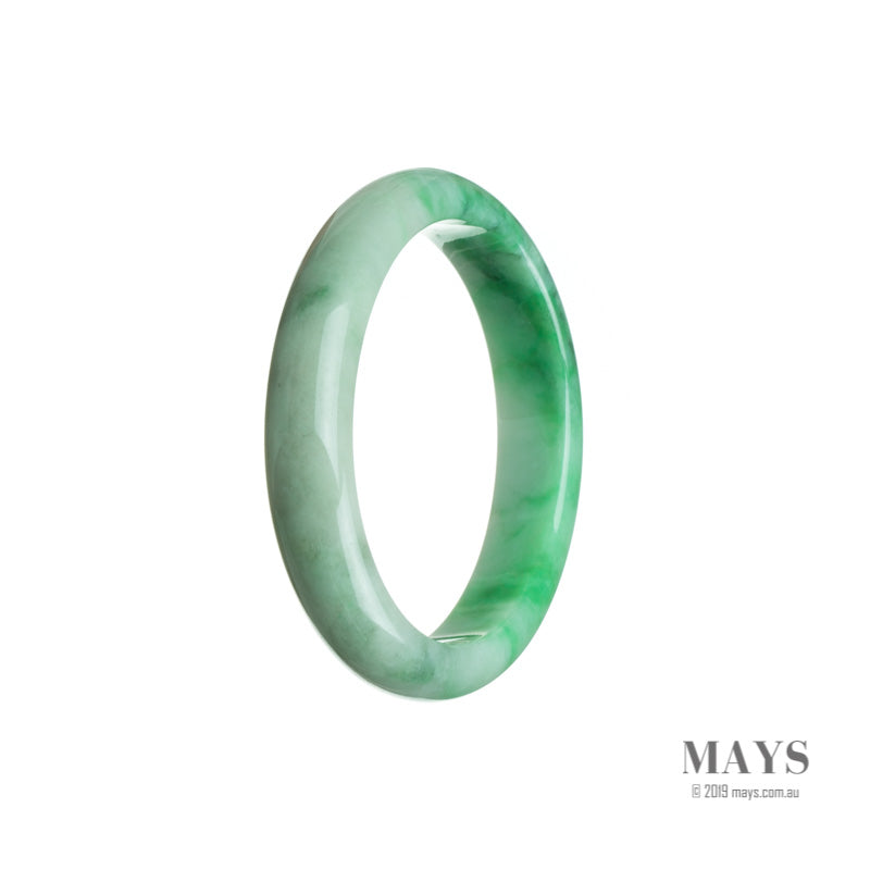 54mm Green Burmese Jadeite Jade Bangle Bracelet - MAYS